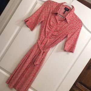 Laundry coral geometric dress